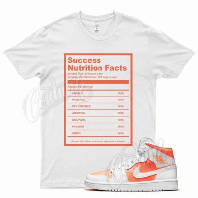 White SUCCESS Shirt for J1 1 Mid Bright Citrus Orange 11-image