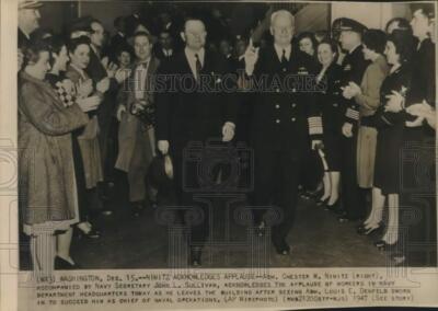 1947 Press Photo Admiral Chetser W. Nimitz and John L. Sullivan, Washington-image