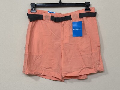 Columbia Women’s Pink/Orange Coral Mid Rise Belted Regular Fit Cargo Shorts M-image