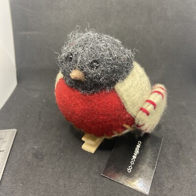 Creative Co-Op Wool Felt Bird Ornament Clip On  Rustic New W Tag-image