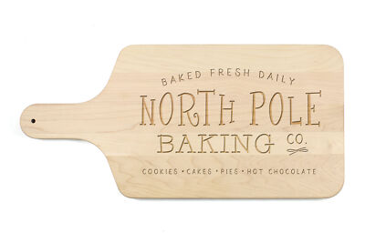 Creative Products North Pole Baking Co 17 x 8 Maple Paddle Cutting Board-image