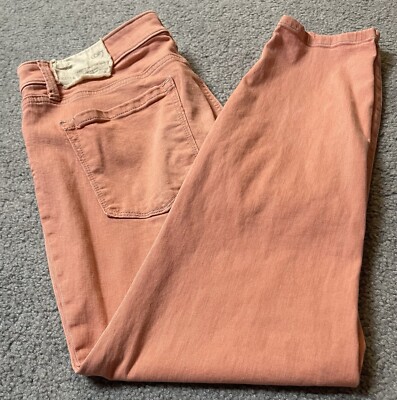 Y2K 90s Loft Women’s Curvy Skinny Jeans Sz 32/14 Orange Stretch Mid Rise Stretch-image