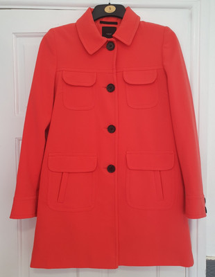 Next Size 10 Orange Coral Mid Length Coat !-image
