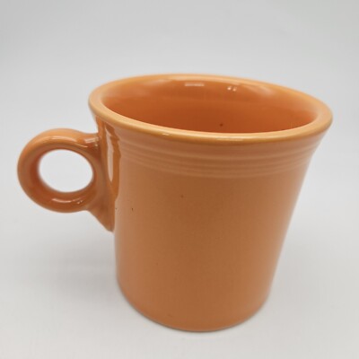Vintage HLC Fiesta Mug Tom and Jerry Handle Tangerine Orange Mid Century Modern-image