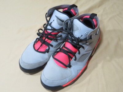 Men’s Nike Air Jordan Flight Club '91 Grey Black & Orange 555475-026 Size 11.5-image
