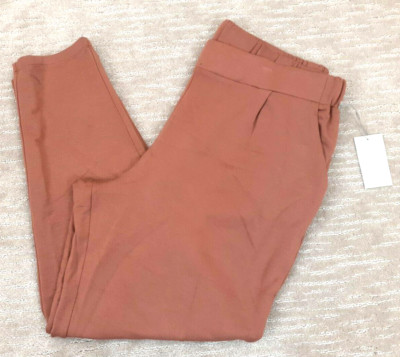 A New Day Womens Sz X Salmon Orange Mid-Rise Straight Leg French Terry Pants NWT-image
