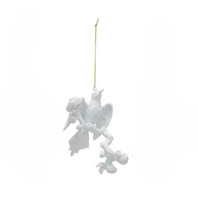 Creative Co-op Bird with Wings Open on Branch Resin Ornament Bauble-image