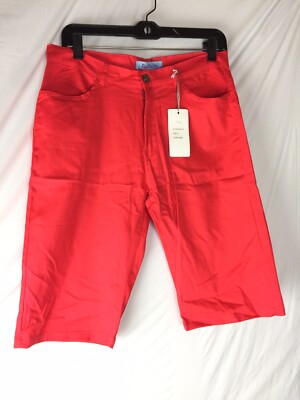 Rein On Me Women’s Shorts Above The Knee Mid Rise Coral Roll Up Size 10 New-image