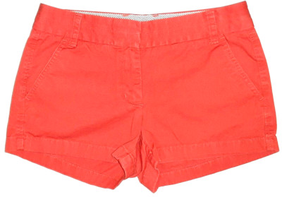 J. CREW Women's 4 Orange Mid-Rise Chino Pockets Cuffed Broken-In Shorts 3