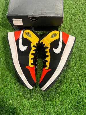 Jordan 1 Mid Black Amarillo Team Orange (GS) 5Y/6.5W-image