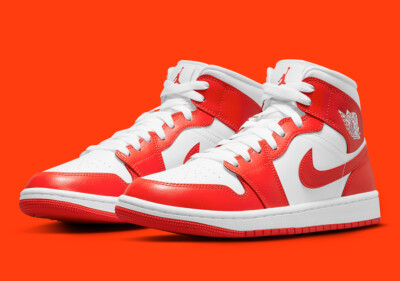 Nike Air Jordan 1 Mid Syracuse (W) Size 11 BQ6472-116 WHITE/ORANGE-WHITE-image
