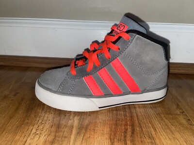 Adidas Neo SE MID  Grey/Neon Orange Sneakers Kids Size 12 K G66471-image