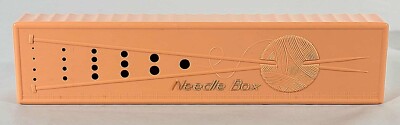 Vintage Mid Century Modern Orange Plastic Knitting Needle Case c 1960-image