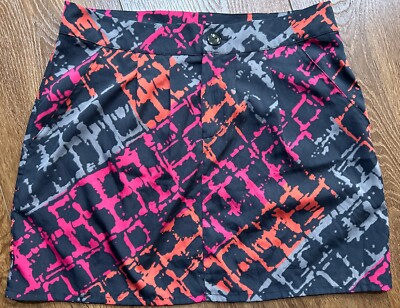 Gap Sz 2 Red, Orange, Gray, Black Skirt With Pockets Women’s-image