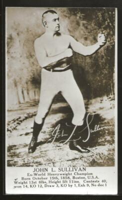 1880s Image John L. SULLIVAN BOSTON STRONGBOY Boxing Real Photo Postcard Size-image