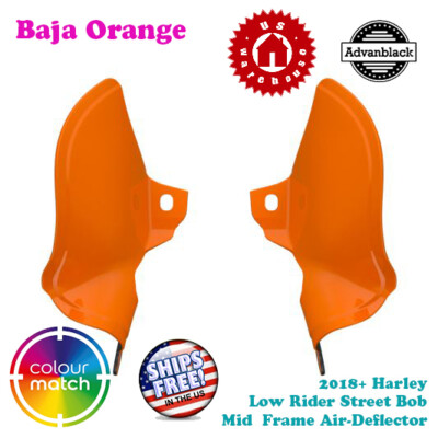 Advanblack Baja Orange Mid Frame Air-Deflector fit 18+ Harley Fat Bob-image