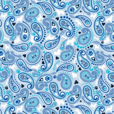 Carolina Creative Bandanna (Dog Paisley Blue) Dog Animal Print 22