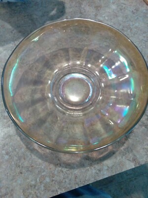Vintage Jeanette Orange Marigold Carnival Glass Bowl 9 1/2