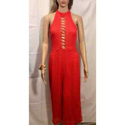 NWT Allyson Jumper in orange lace with mid calf length women size medium-image