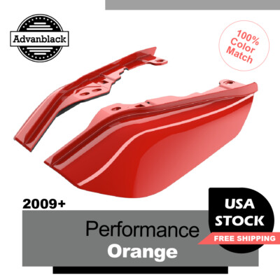 Performance Orange Mid Frame Air Deflectors Heat Shield Trim Covers For Harley-image