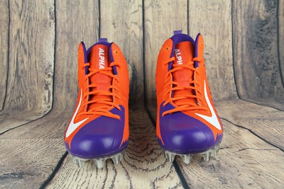Nike Alpha Menace Pro Mid Football Cleats Purple Orange 884527-811 Sz 14 NEW-image