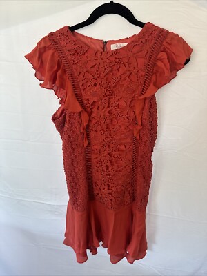 Parker Orange-Red Dress Size 4-image