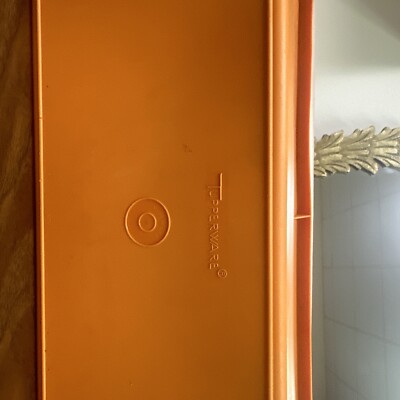 Vintage Tupperware Storage Container Rectangle Orange-image