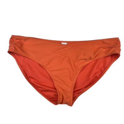 Time And Tru Bikini Bottoms 2X Orange Mid Rise Retro V Front Beachy Swim Briefs-image