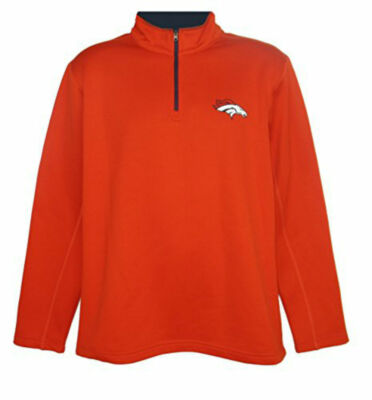 Denver Broncos Men's 1/4 Zip Mid Weight Pullover Shirt - Orange-image