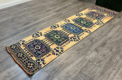 Orange Runner Rug, Handmade Rug, Kitchen Rug, Floor Rug, 2.6 x 9.6 ft-image