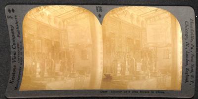 KEYSTONE STEREOVIEW INTERIOR OF A JOSS HOUSE IN CHINA (c. 1900)-image