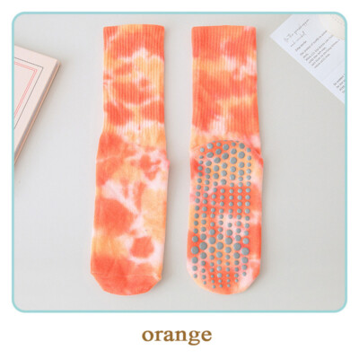 Women Sports Socks Tie-dye Socks Floor Socks Yoga Mid-calf Fitness Casual-image