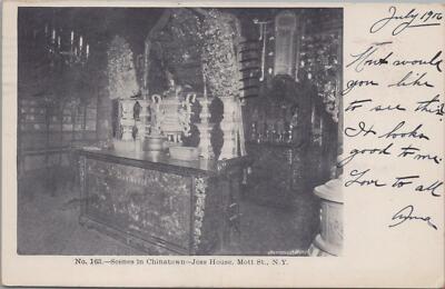 Postcard Scenes in Chinatown Joss House Mott St New York NY 1906-image