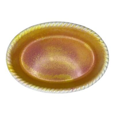 Vintage Clementi Italia Small Oval Dish Casserole Orange Speckle 9.5”x 6.5”x 2.5-image
