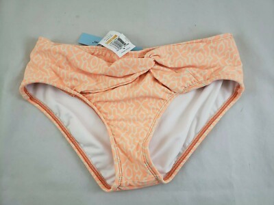 NWT Antonio Melani Peach Orange  Small Wallpaper Mid-Waist Bathing Suit Bottom-image