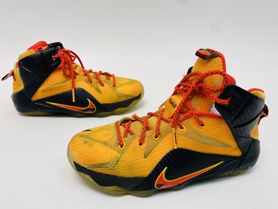 Nike Youth Lebron James XII GS Mid Basketball Shoe 685181-830 - Laser Orange 7Y-image