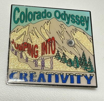 Colorado Mountains Creativity Odyssey Of The Mind OM OotM Pin Pinback Button-image