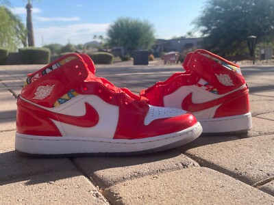 Nike Youth Air Jordan 1 Mid Se GS Electro Orange size 7-image
