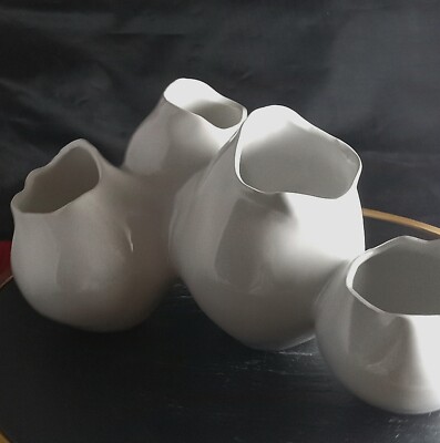Joss & Main White Ceramic Barancle Sculpture 8.5