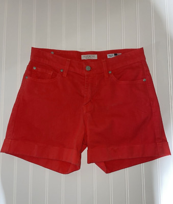 vizcaino women's jeans orange premium shorts size 4-image