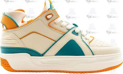 Just Don Courtside Tennis Mid WOT White Orange Teal Green 31JUSQ02 Sneaker Shoe-image
