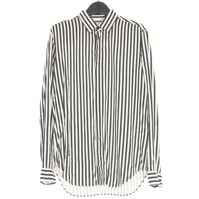 John Lawrence Sullivan Striped Long Sleeve Shirt White/Black Size 38 Men's-image