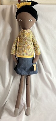 Creative Co-Op African American Cotton/Linen Rag Doll 34”-image