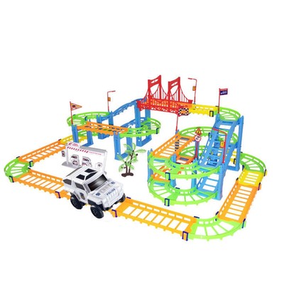 Roller Coaster Building Blocks Sets - 92+ Pieces Electrical Amusement Park Co...-image
