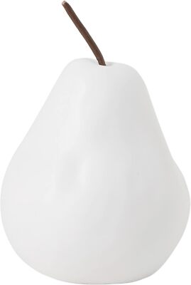 Creative Co-Op Decorative White Stoneware Pear Décor -image