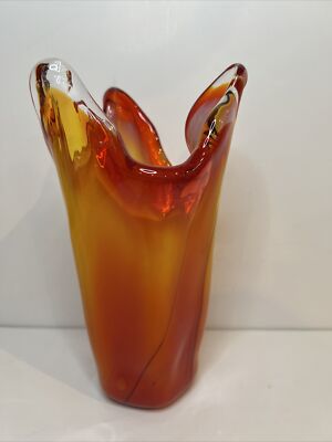 Vintage West German Vase, Mid-Century Glass Vase, Elegant Shape-image