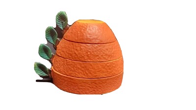 mid century Stackable sliced orange Novelty Measuring Cups Set made in Japan -image