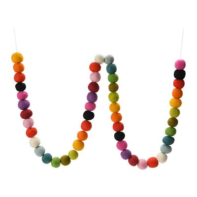 Creative Co-Op Wool Felt Ball Garland, Multi Color-image