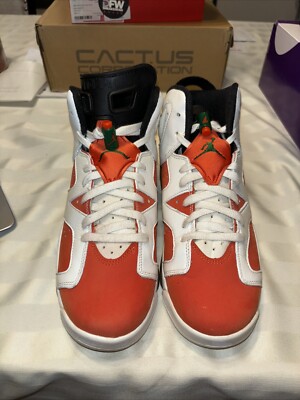 Nike Air Jordan 6 Retro Youth Size 7Y Gatorade Orange White 384665-145-image
