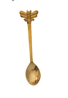 Creative Co-Op Brass Plated BEE Spoon 4 1/2